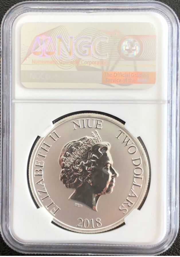 2018年 ミッキーマウス 2ドル 銀貨　ニウエ ミッキーマウス90周年記念コイン 2018年 ニウエ 2ドル銀貨 NGC鑑定済