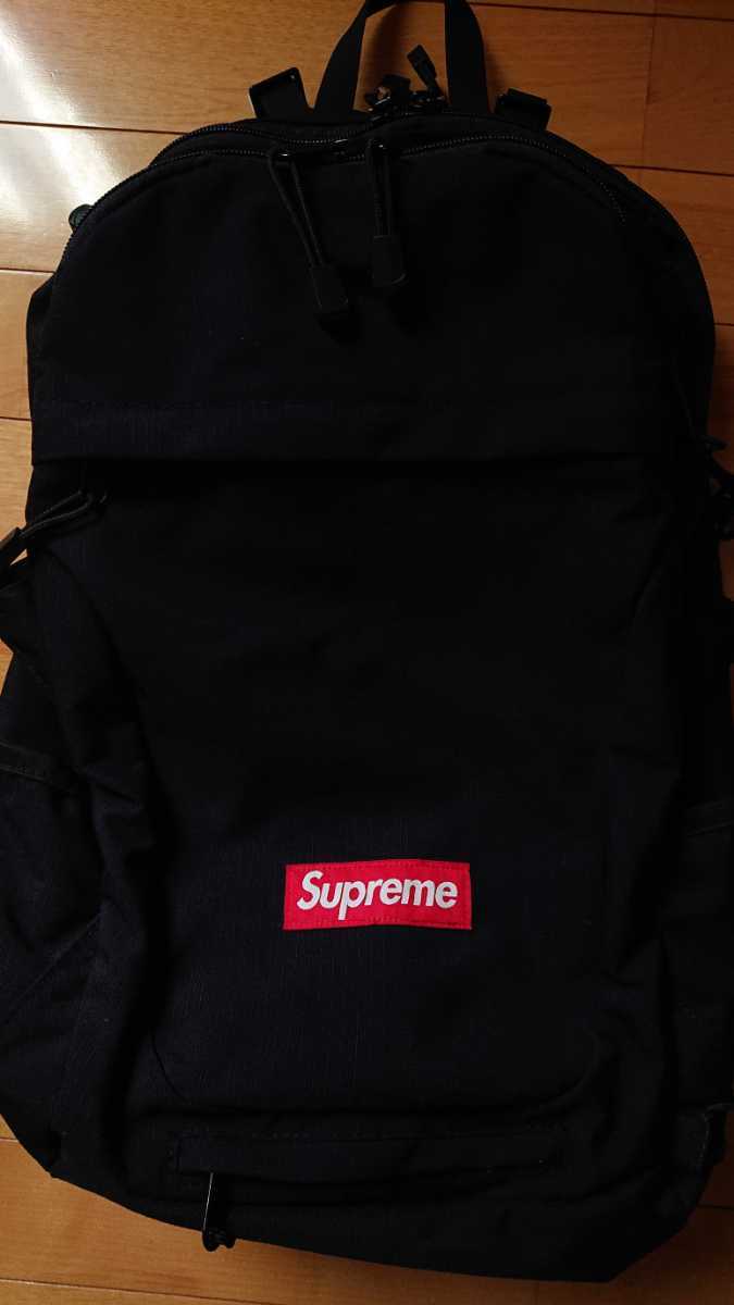 極美 黒 Supreme 12AW Backpack バックパック ボックスロゴ コーデュラ 