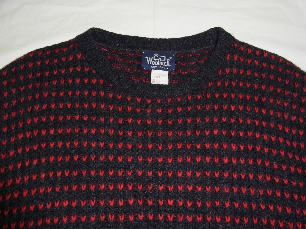 ☆ 80s USA製 ビンテージ Woolrich ウールリッチ バーズアイ 総柄 