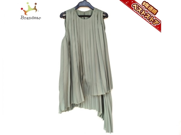 クラネ Clane サイズ1 S ライトグリーン レディース クルーネック ノースリーブ ミニ プリーツ 変形デザイン ワンピース レディースファッション 売買されたオークション情報 Yahooの商品情報をアーカイブ公開 オークファン Aucfan Com