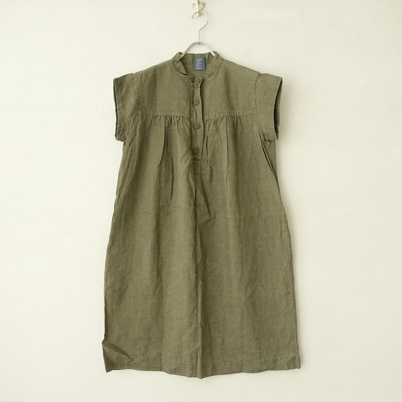 ブランケット Blanket スタンドカラーショートスリーブワンピース Fドレス麻グリーンカーキレディース09 Mサイズ 売買されたオークション情報 Yahooの商品情報をアーカイブ公開 オークファン Aucfan Com
