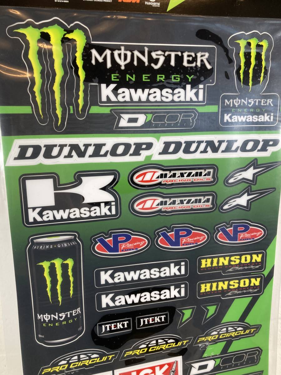 D'COR モンスターエナジー カワサキ ロゴ ステッカー デカール MONSTER ENERGY KAWASAKI RACING DECAL SHEET 29枚セット 新品未使用 Kawasaki ステッカー モンスターエナジー モンスターエナジー×Kawasakiマーク&frasl;Ninja 2枚セット のパーツレビュー