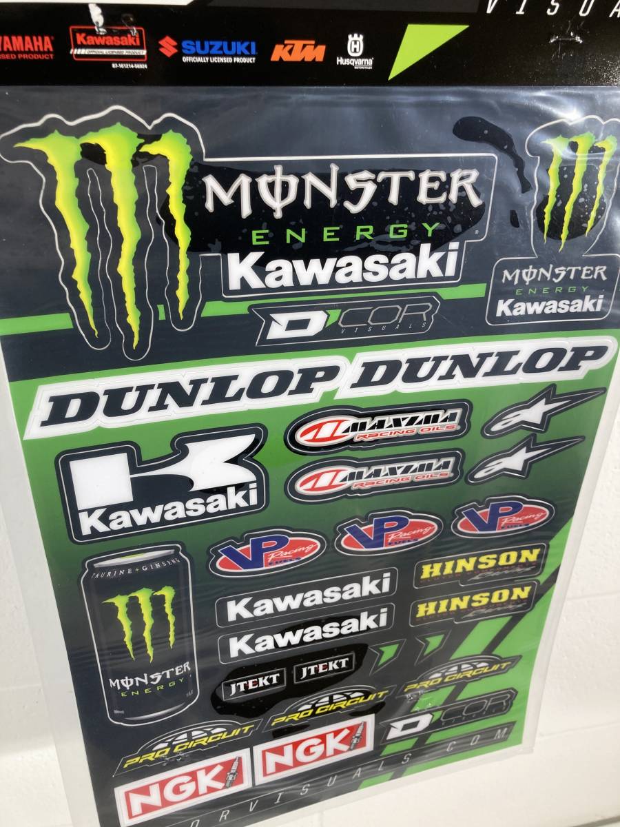 D'COR モンスターエナジー カワサキ ロゴ ステッカー デカール MONSTER ENERGY KAWASAKI RACING DECAL SHEET 29枚セット 新品未使用 Kawasaki ステッカー モンスターエナジー モンスターエナジー×Kawasakiマーク&frasl;Ninja 2枚セット のパーツレビュー