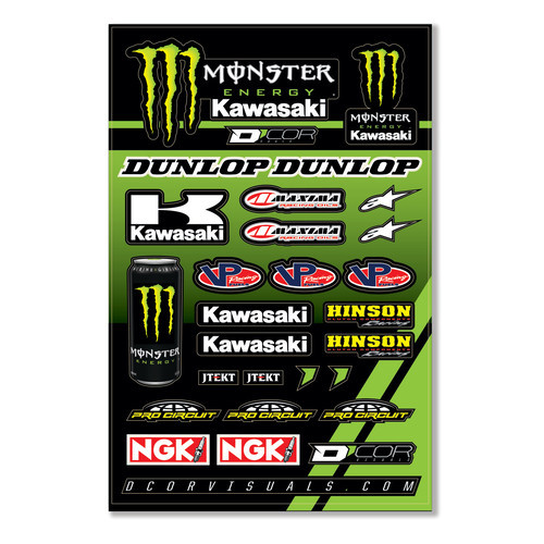 D'COR モンスターエナジー カワサキ ロゴ ステッカー デカール MONSTER ENERGY KAWASAKI RACING DECAL SHEET 29枚セット 新品未使用 Kawasaki ステッカー モンスターエナジー モンスターエナジー×Kawasakiマーク&frasl;Ninja 2枚セット のパーツレビュー