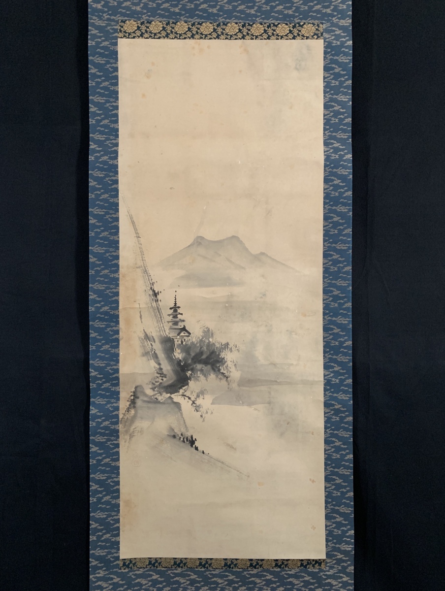 模写】吉】4323 狩野探幽 山水図 鍛冶橋狩野派の祖 宋元画や雪舟を深く 