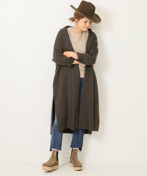 MUSE ドゥーズィエムクラス 19AW スムースニット ガウンコート 