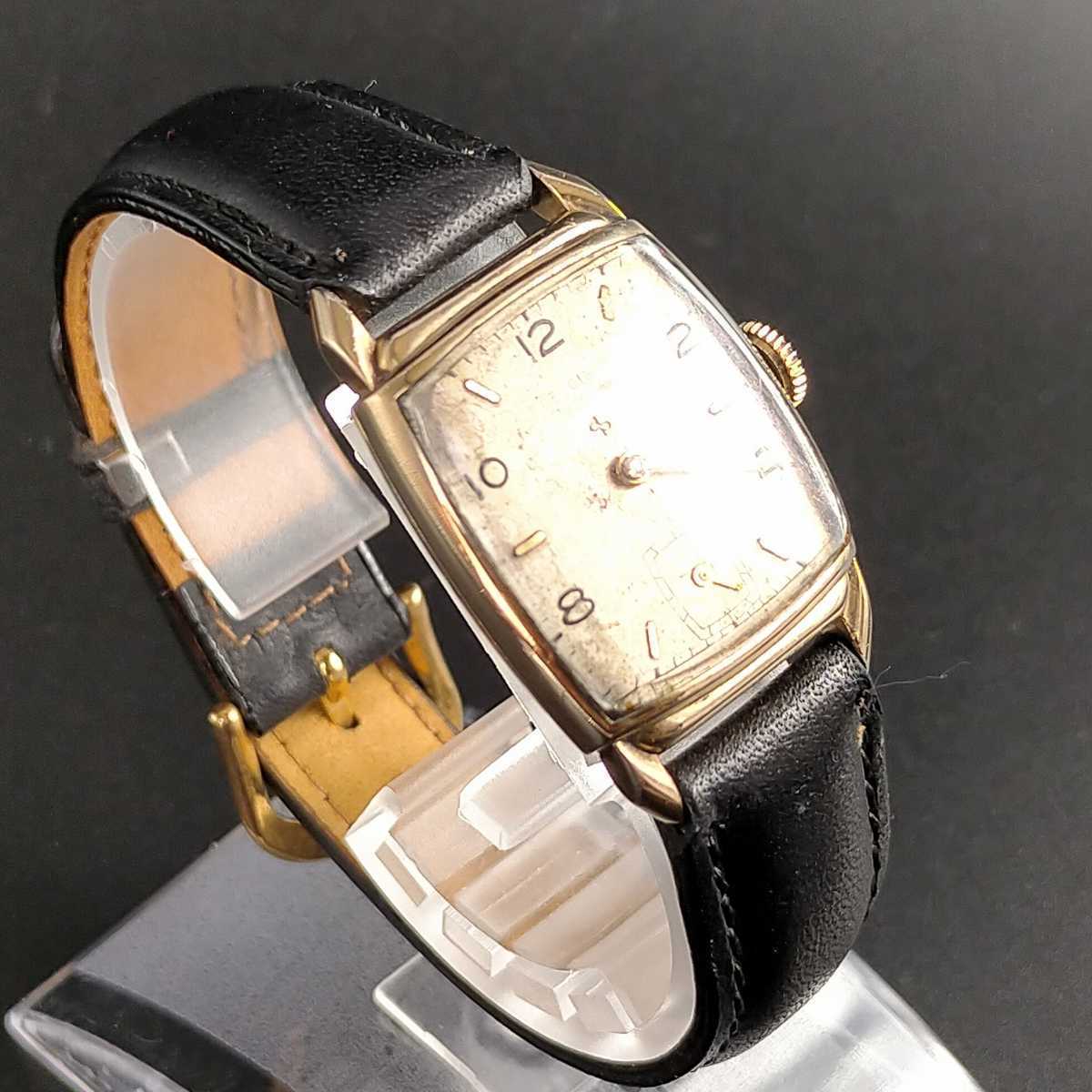 ★アンティークantique★ELGINエルジン メンズ腕時計 DELUXE 手巻きマニュアル10金張り 10K gold filled 17石 稼働品 アンティーク 腕時計 手巻き 1928年 動作良好エルジン アンティークの中古品
