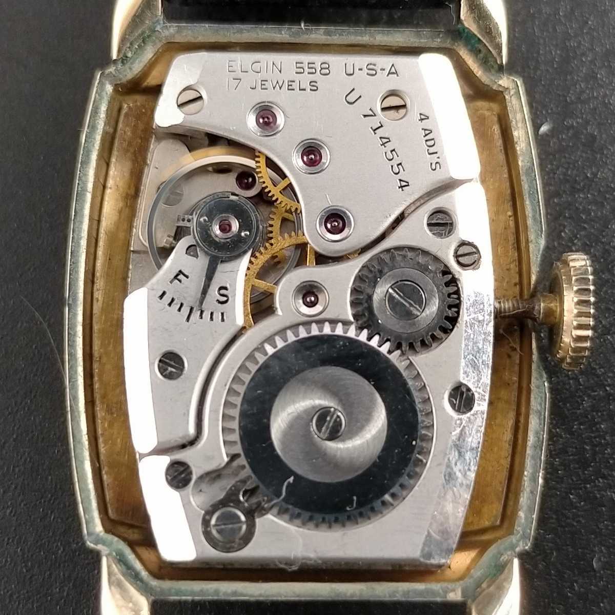 ★アンティークantique★ELGINエルジン メンズ腕時計 DELUXE 手巻きマニュアル10金張り 10K gold filled 17石 稼働品 アンティーク 腕時計 手巻き 1928年 動作良好エルジン アンティークの中古品