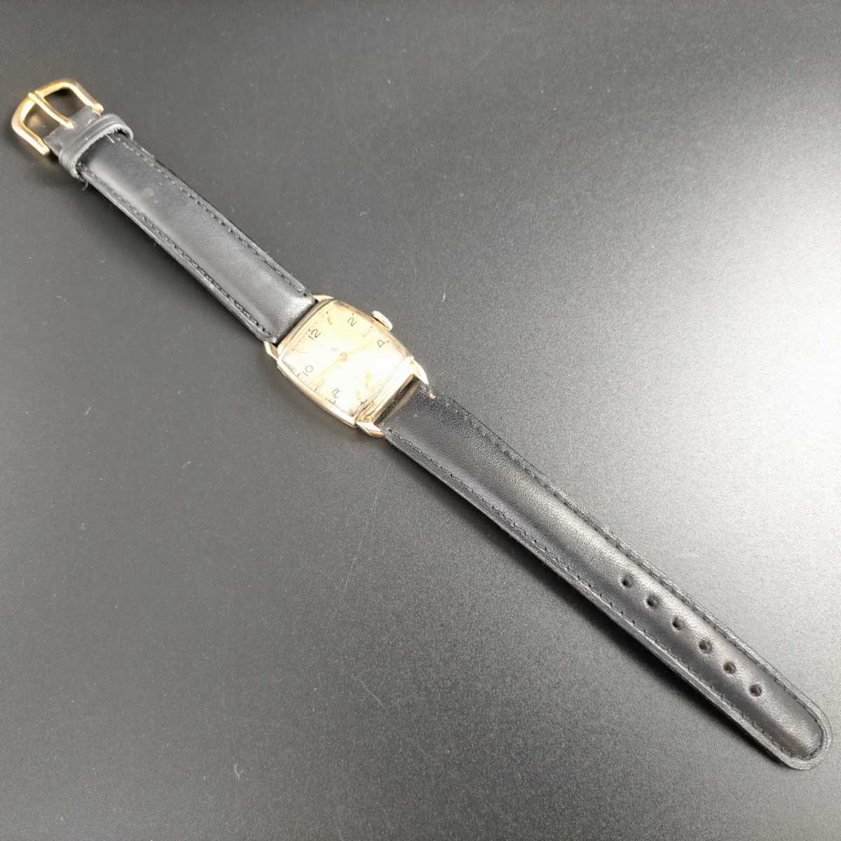 ★アンティークantique★ELGINエルジン メンズ腕時計 DELUXE 手巻きマニュアル10金張り 10K gold filled 17石 稼働品 アンティーク 腕時計 手巻き 1928年 動作良好エルジン アンティークの中古品
