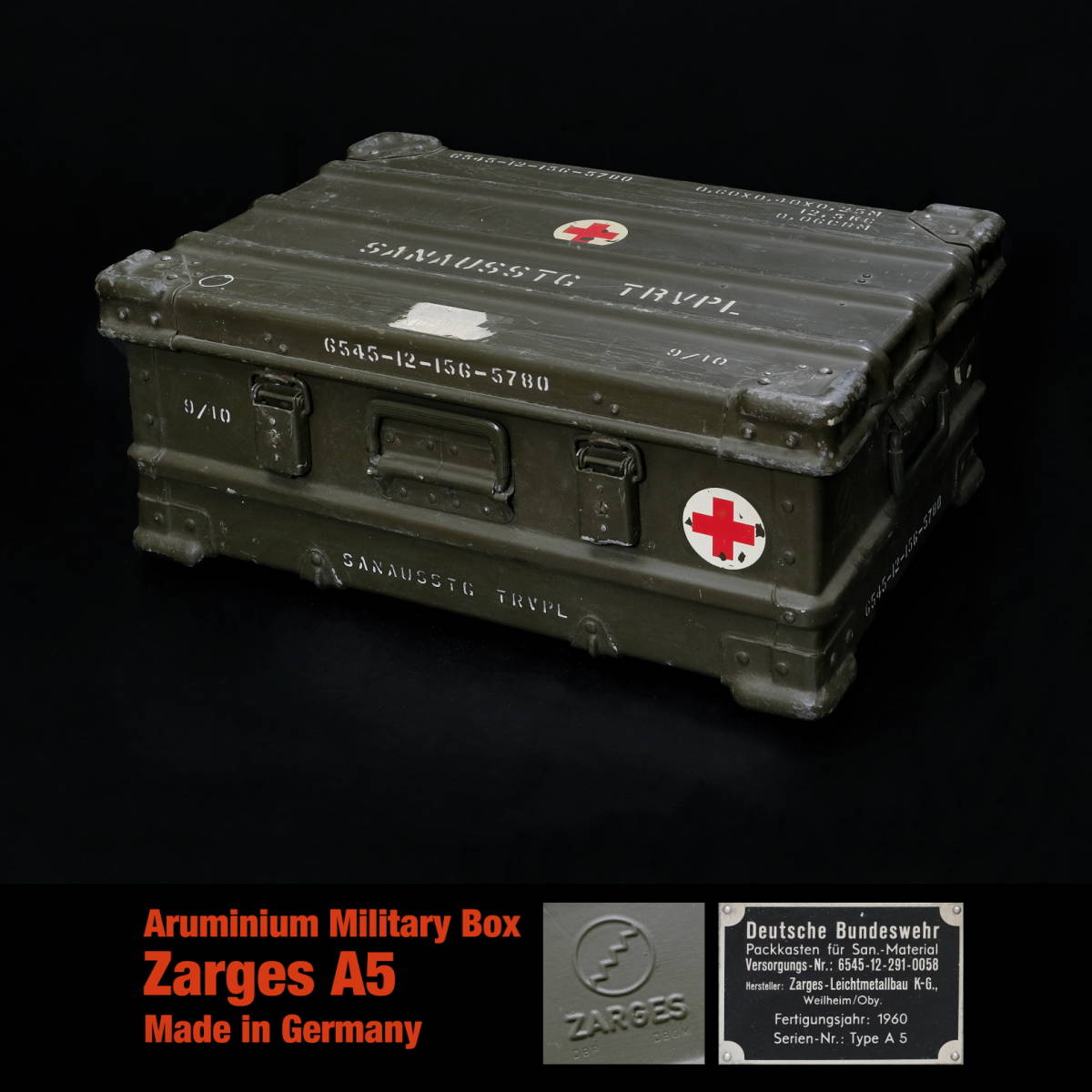 □BW ZARGES ドイツ軍アルミボックス A5 ツァーゲス（Old Version