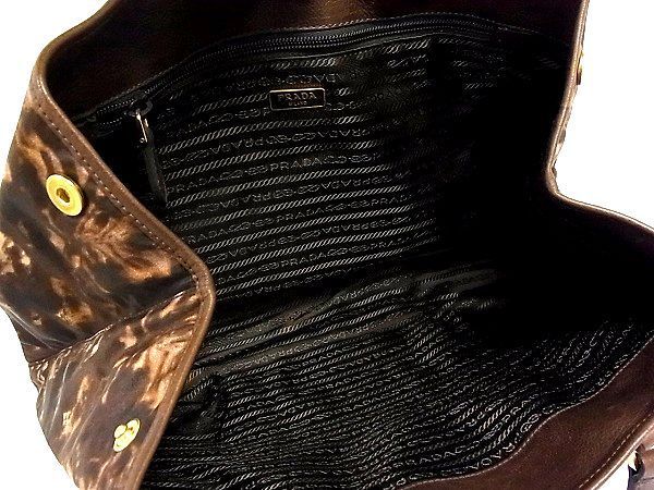 1円□美品□ PRADA プラダ KPB135 テスートナイロン×レザー トート 