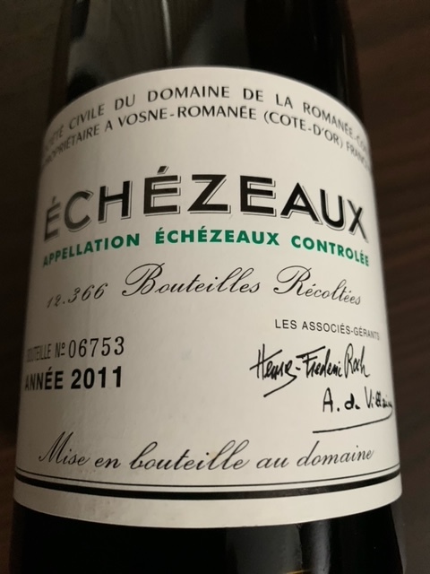 ◇希少レア空瓶◇DRC◇ECHEZEAUX【2011】◇エシェゾー◇ドメーヌ