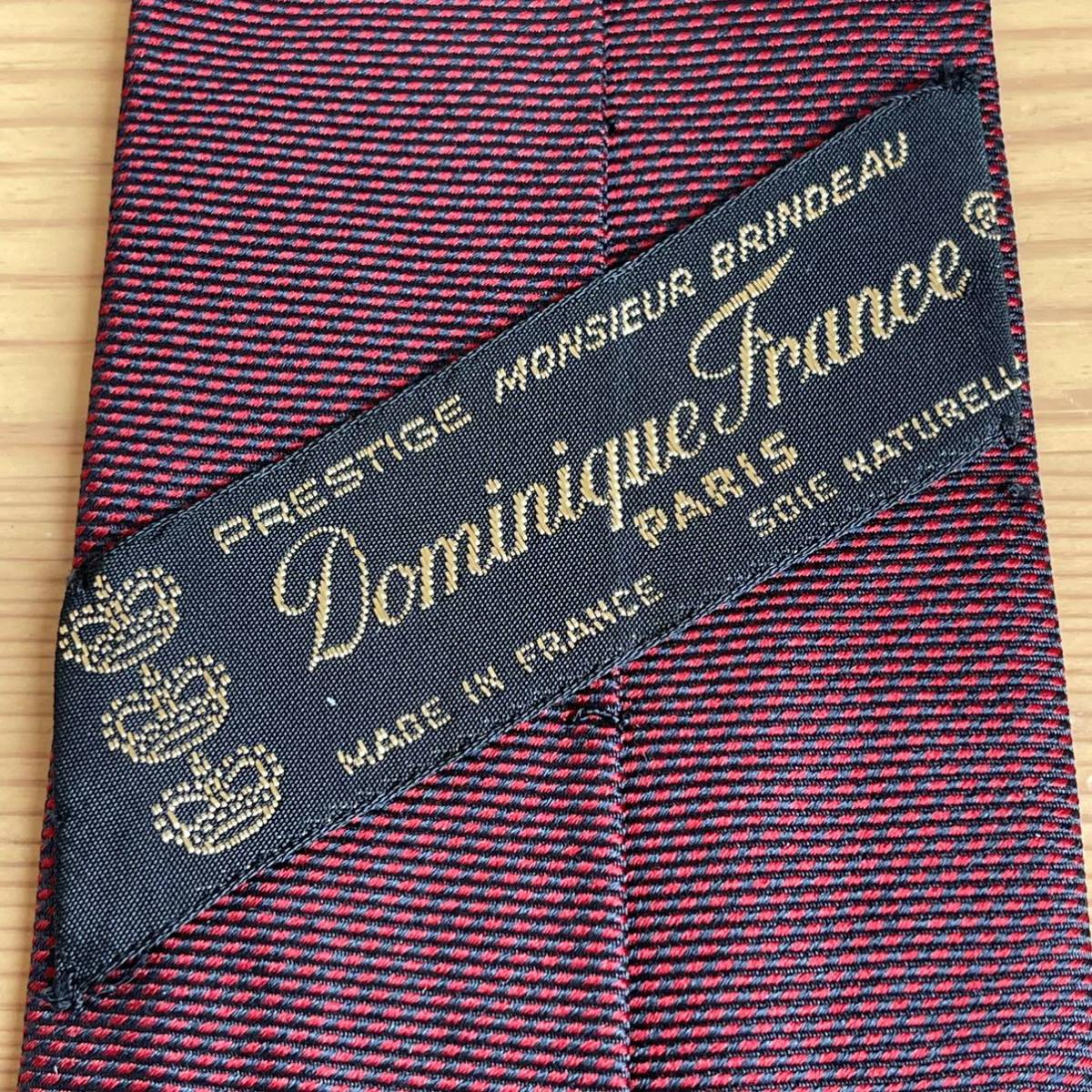 Dominique France ドミニクフランス 王冠ネクタイワインエンジ赤茶