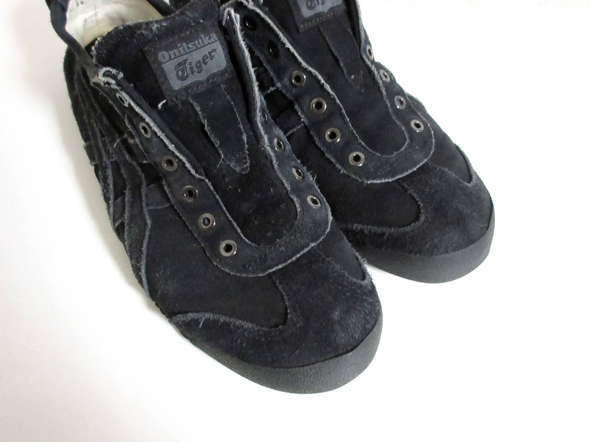 オニツカタイガー onitsuka tiger スエード スリッポン スニーカー 黒 