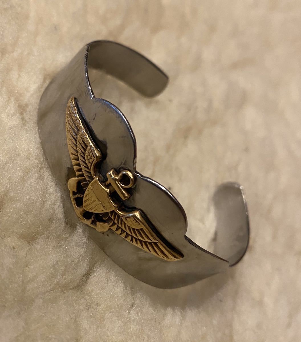 vintage ミリタリーブレス　ヴィンテージ　バングル WWⅡ usn usarmy usmc メキシカンリング　カレッジリング シルバー バングル