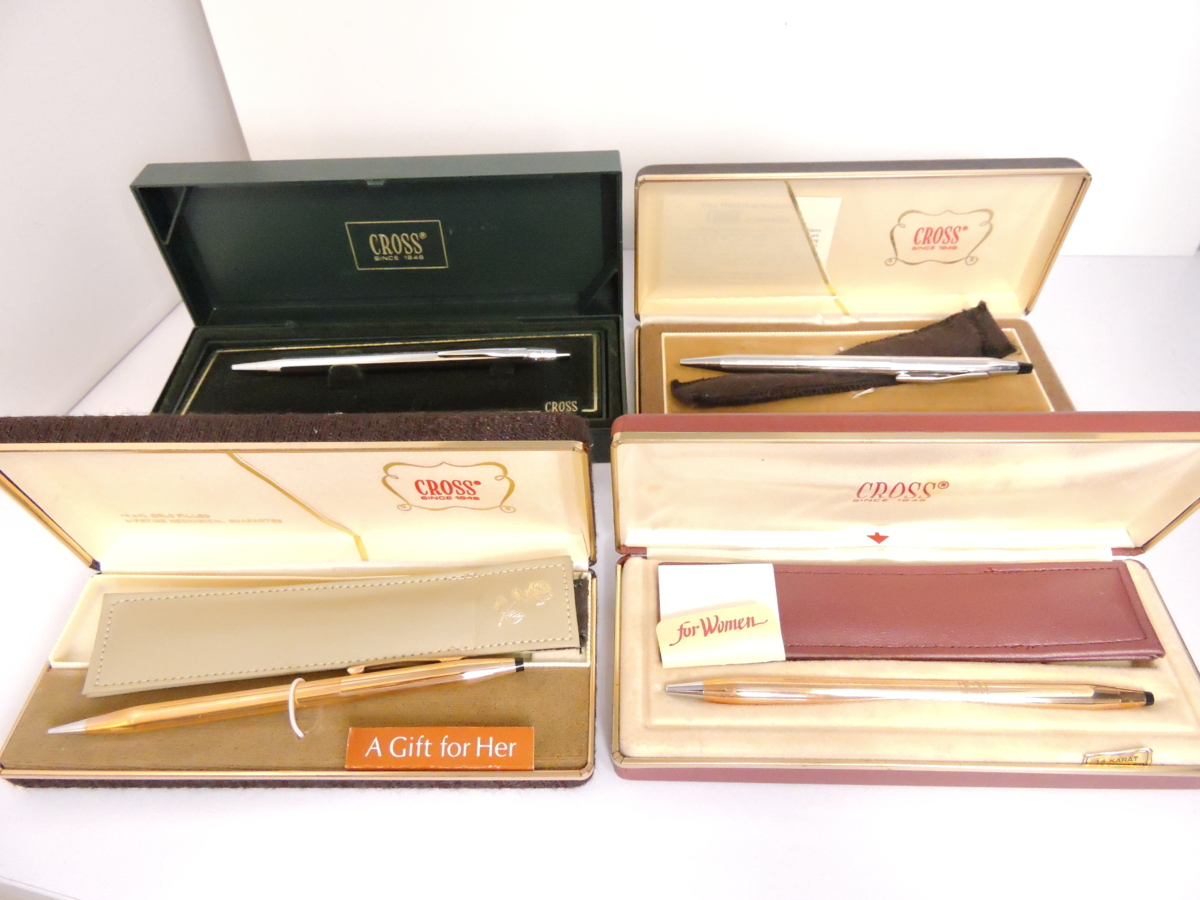 安い，最新作 正規品 クロス CROSS ボールペン シャープペンシル 1/20 14KT GOLD FILLED等 おまとめ4点セット レザー筆入れ付き アメリカ(クロス)｜売買されたオークション情報、yahooの商品情報をアーカイブ公開 クロス