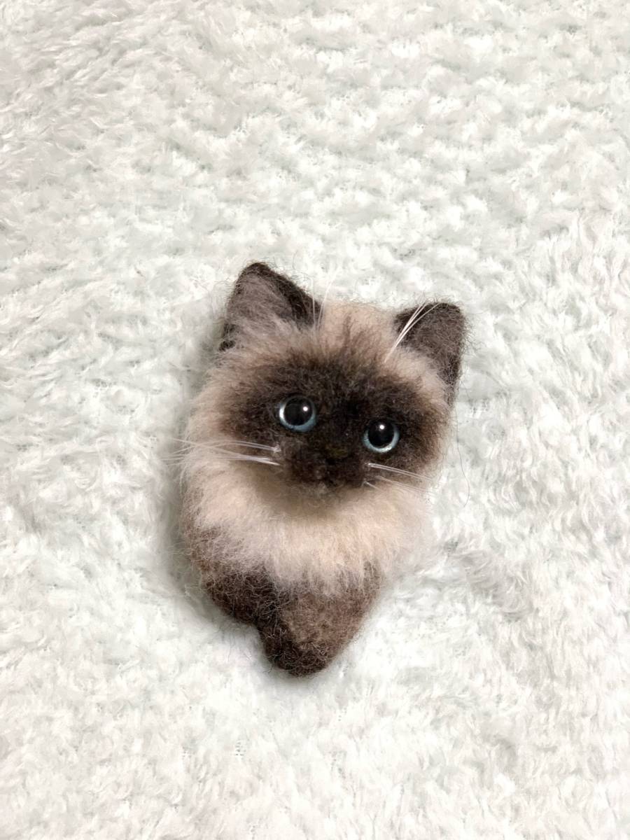 Chico 羊毛フェルト 猫 ヒマラヤンちゃん ブローチ ネコ ハンドメイド ねこ シャム猫 子猫 仔猫 羊毛フェルト 売買されたオークション情報 Yahooの商品情報をアーカイブ公開 オークファン Aucfan Com