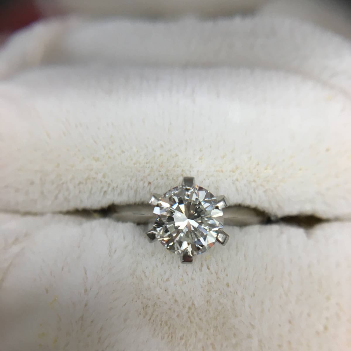 美品 大粒 ダイヤモンドリング 天然ダイヤ 一粒ダイヤ 1.061ct Pt900 