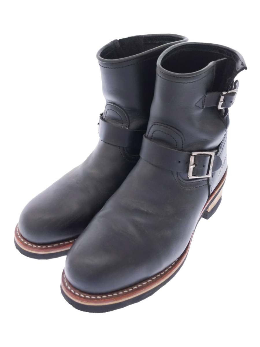 AVIREX◆HORNET/ホーネット/ショートエンジニアブーツ/28cm/BLK/レザー