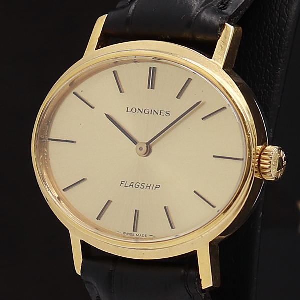LONGINES レディース 腕時計 手巻き オーバル ゴールド 1円☆アンティーク!!稼働◎良品【LONGINES/ロンジン】手巻き フラッグ