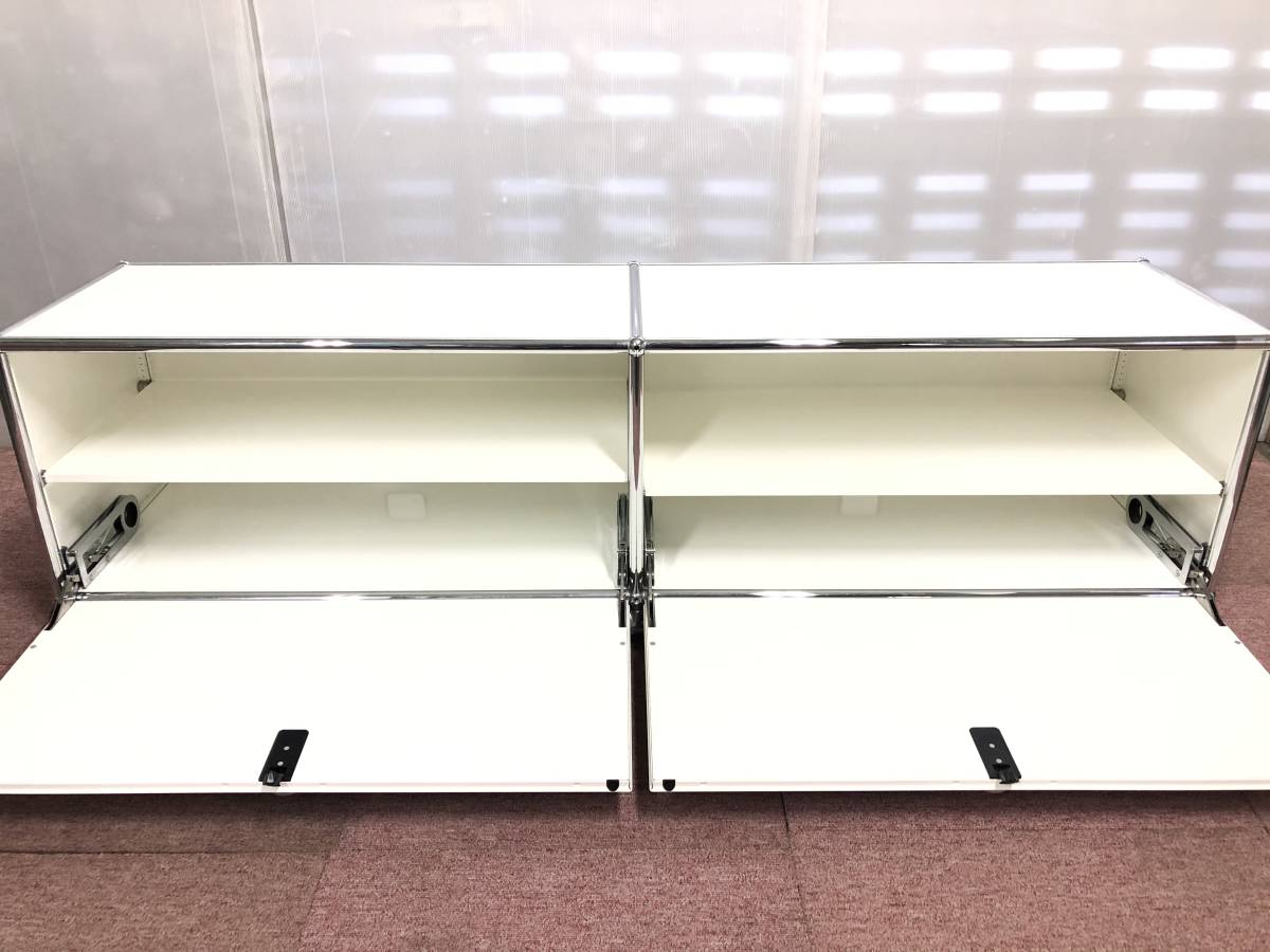 □USM Haller ハラー テレビボード 2列1段 ホワイト/白 キャスター