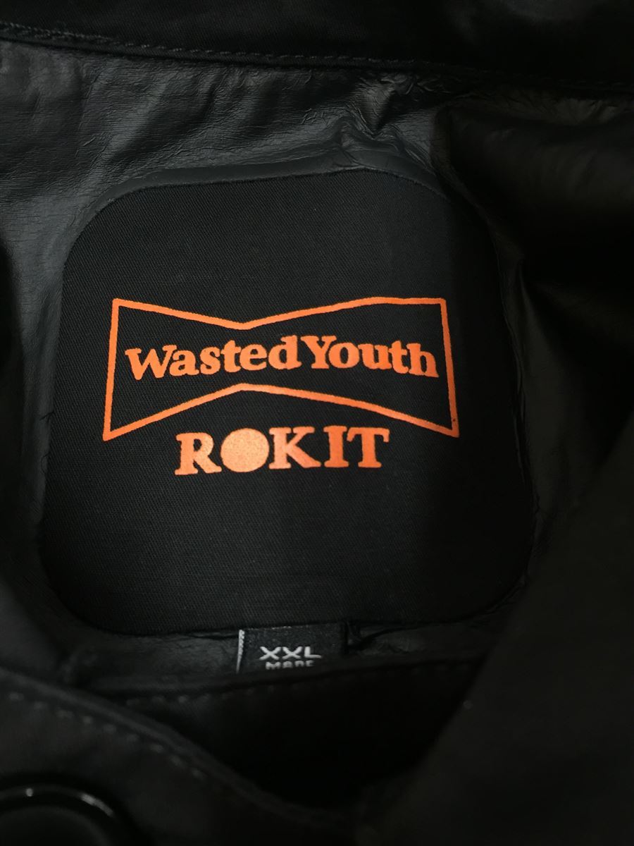 Wasted Youth◇ナイロンジャケット/ロングコート/ロゴ/XXL/ナイロン 