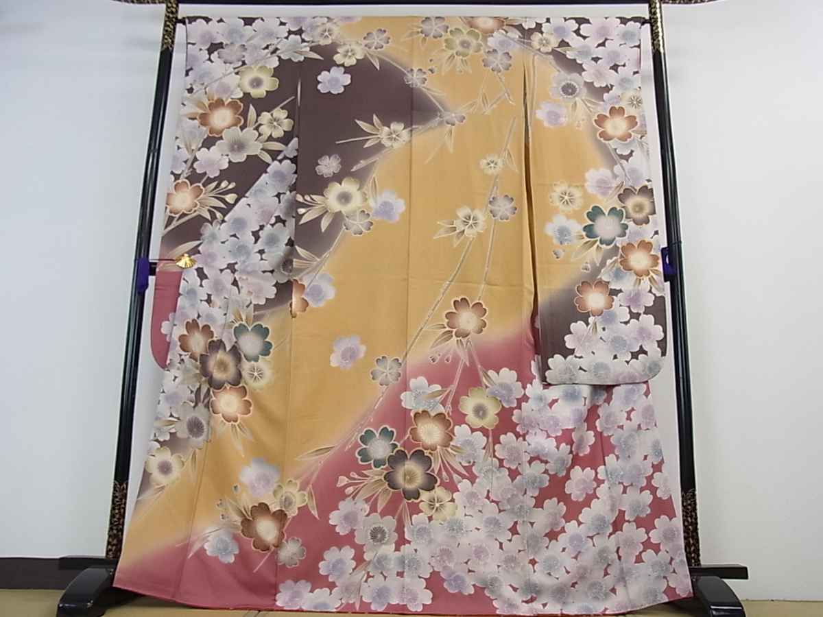 花美人□豪華振袖 枝垂れ桜 暈し染め 金彩 逸品 eee3148 | 最新作高級