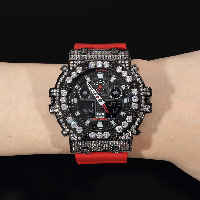 G-SHOCK ブラックカスタム GA100 ブラック カスタムGショック レッド 