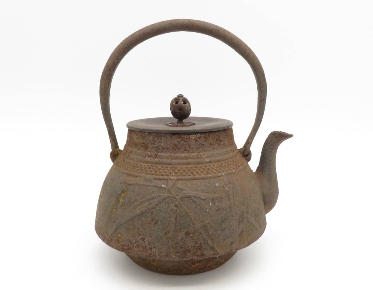 釜師造 鉄瓶 銅蓋 煎茶道具 急須 湯沸 18 煎茶道具 鉄瓶 茶道具 湯沸