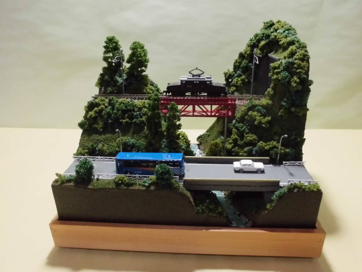 鉄橋ジオラマ展示台Cケース付 【トラス鉄橋&沿線道路】 Nゲージ完成品 街灯点灯 Nゲージ | トラス上路鉄橋ジオラマ(送料込) Yahoo!オークション 赤