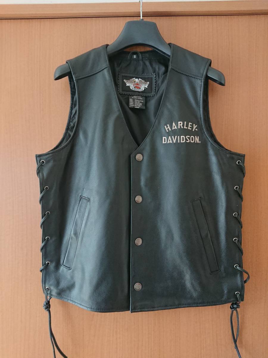 <S サイズ> ハーレーダビッドソン 純正 レザーベスト HARLEY DAVIDSON ハーレーダビッドソン 純正レザーベスト Sサイズ