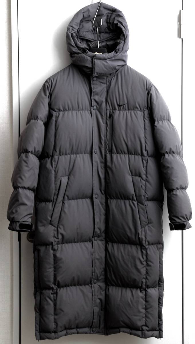 nike NIKE ナイキ フード付ロングダウンコート ベンチコート M グレー