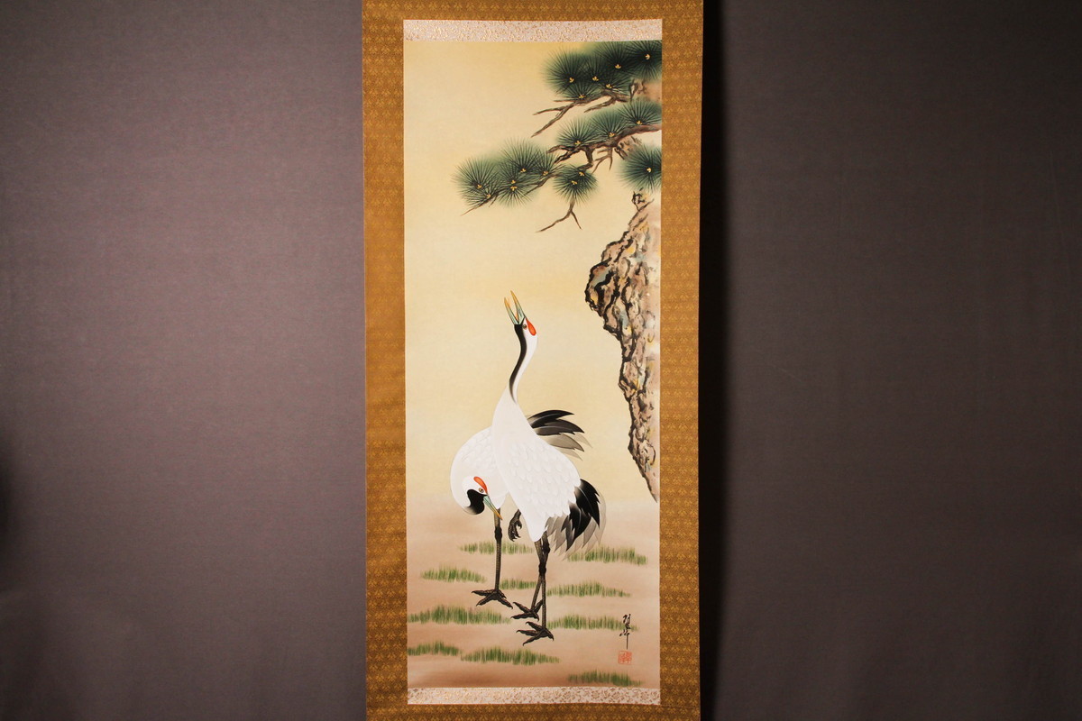 佳香】金子春光 翠峰『双鶴』『藤に小禽』『柳に翡翠』『菊