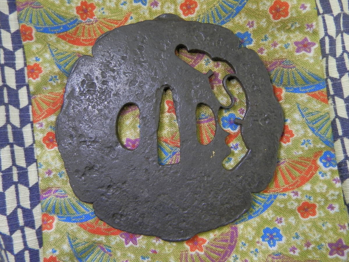 小柄 赤銅魚々子地鶏図 在銘 柳川直孝 花押 刀装具 骨董 古美術 江戸