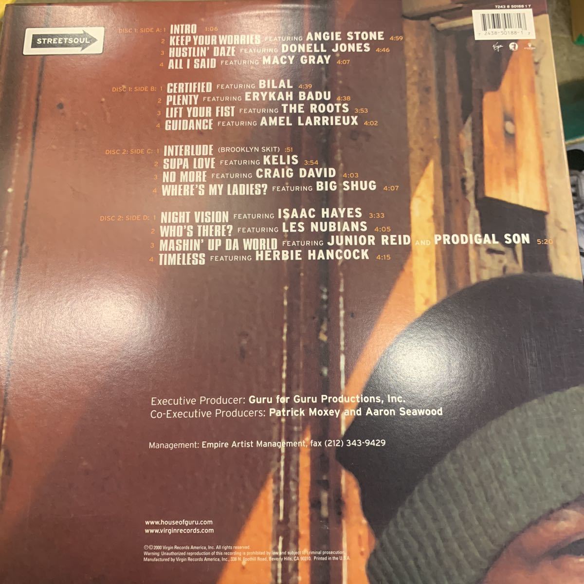 GURU'S JAZZMATAZZ STREET SOUL 中古レコード二枚組 Jazzmatazz Guru's