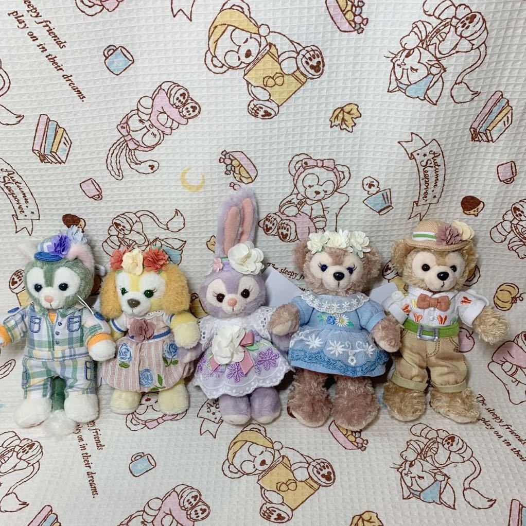 ダッフィー スプリングインブルーム◇ぬいぐるみバッジ 5体セット