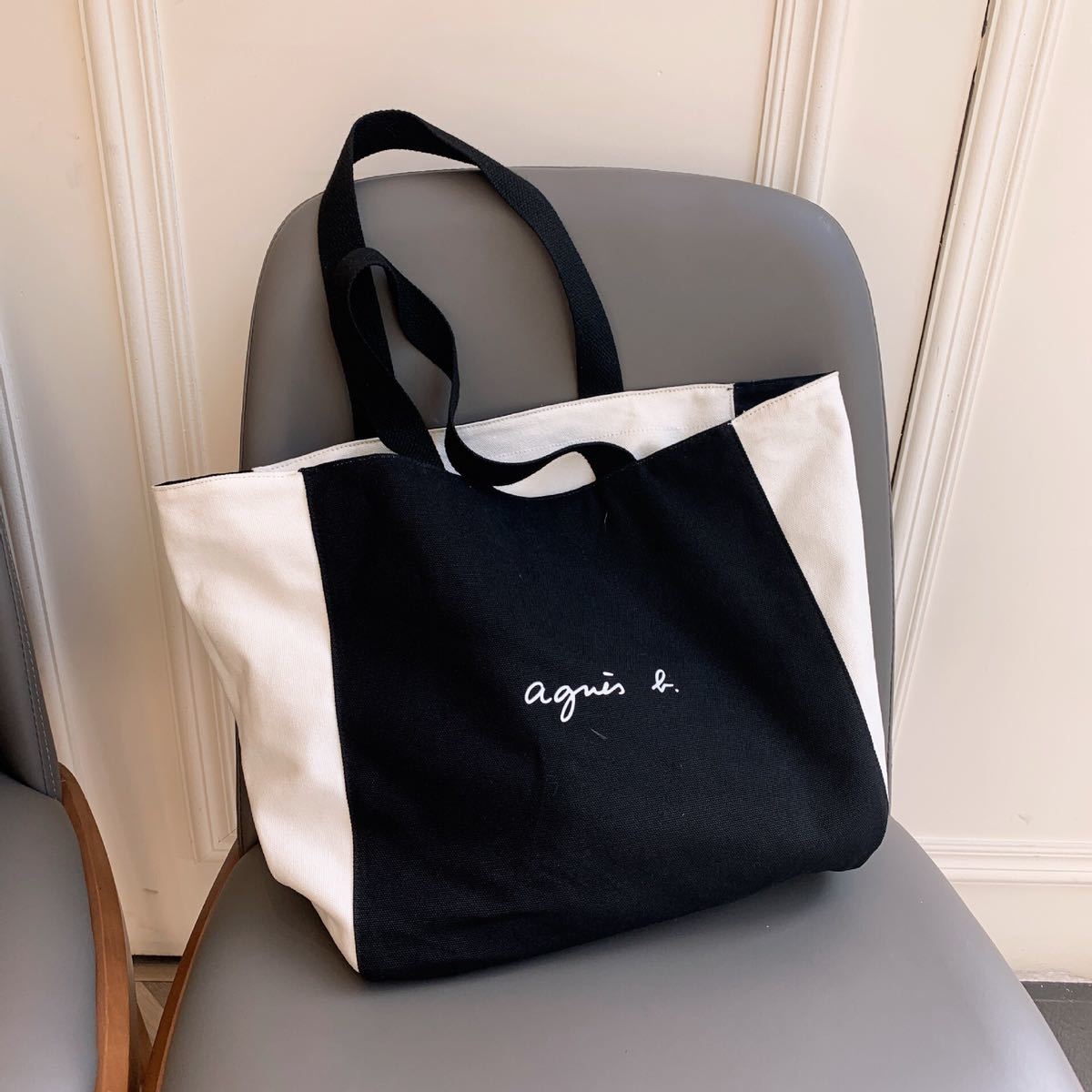 agnes b. アニエスベー トートバッグ レザール リバーシブル ロゴ 