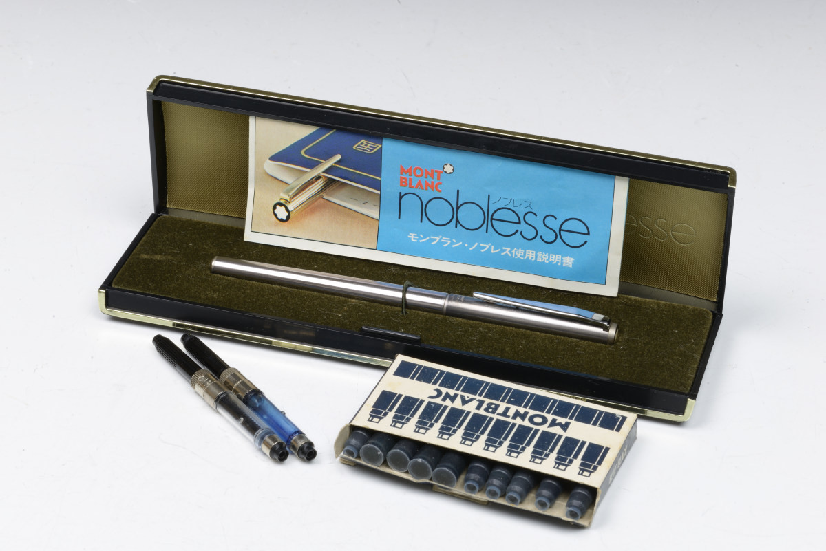【TO】万年筆 MONTBLANC モンブラン noblesse 箱 説明書 カートリッジインク コンバーター 付き 中古 / 筆記用具 文房具