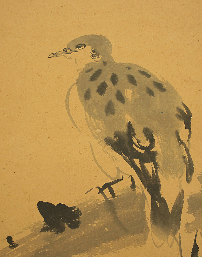 複製】/葛飾北斎/白梅図/工芸/認定書付/桐共箱付/布袋屋掛軸HH-344