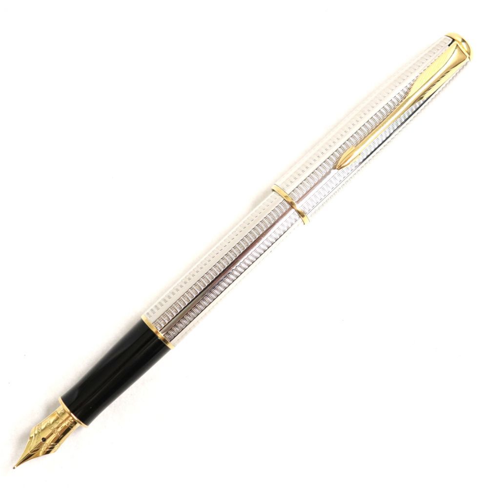 極美品▽PARKER SONNET パーカー ソネット ペン先18K 万年筆 シルバー