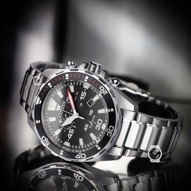 シチズン 新品1円 電池交換不要ソーラー ブラックECO-DRIVE 100m防水