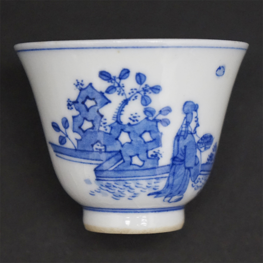 明 成化年製 「五彩武神図皿」 5客 共箱付 / 時代物 中国美術 皿 色絵