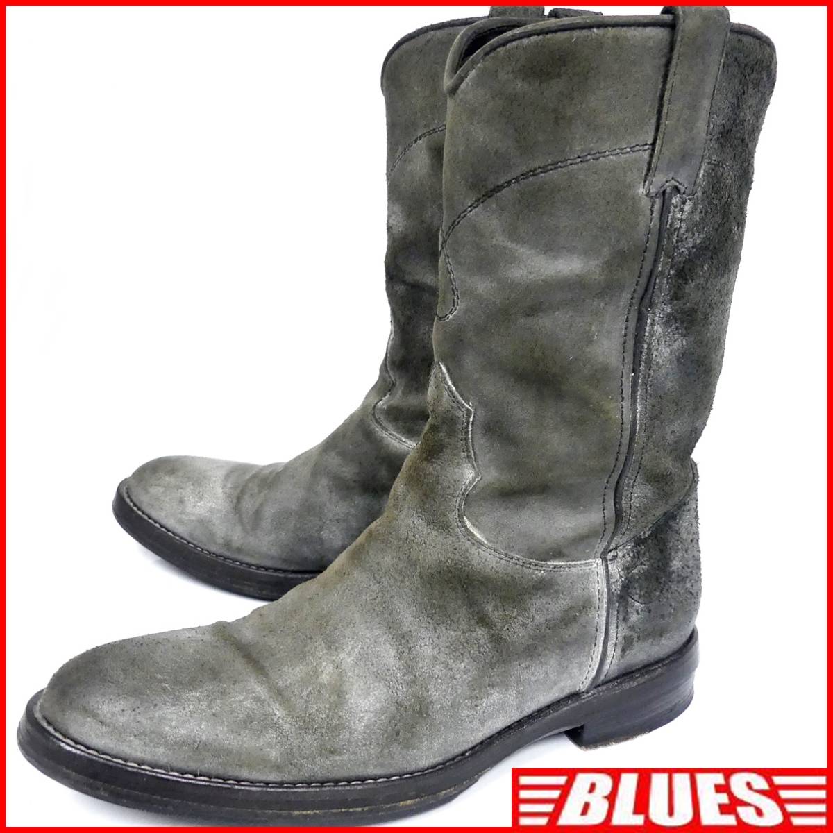 即決☆イタリア製 BUTTERO☆25.5cm レザーペコスブーツ ブッテロ