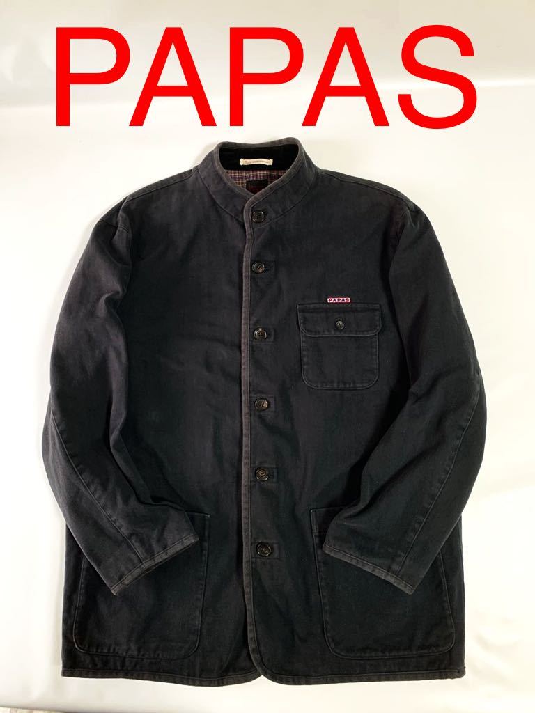 papasコットンツイル スタンドカラー ジャケット 48 Mサイズ