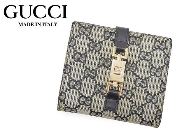 イタリア製 グッチ【GUCCI】カーフレザートリム GGキャンバス