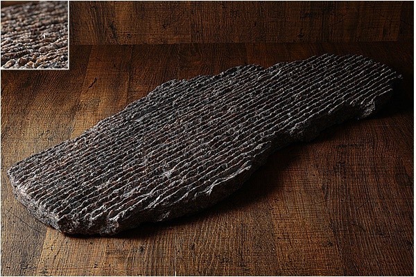 U07083 希少 道北英治 赤御影石 石彫 オブジェ 置物 徳島県立近代美術館 収蔵作家 /桜