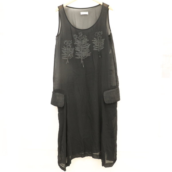 【品質保証，100%新品】 コムデギャルソン COMME des GARCONS シースルーワンピース キュプラ100% ブラック ノースリーブワンピース 花柄 レディース kk(ワンピース（ミニ）)｜売買されたオークション情報、yahooの商品情 女性用