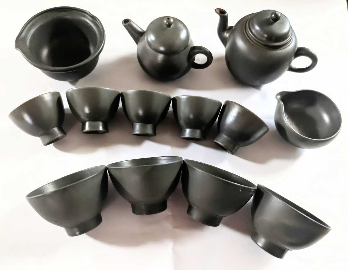 森陶山 備前 手びねり 煎茶器揃 共箱 煎茶道具 森陶山 備前 手びねり 煎茶器揃 共箱 煎茶道具 森陶山 備前 手びねり