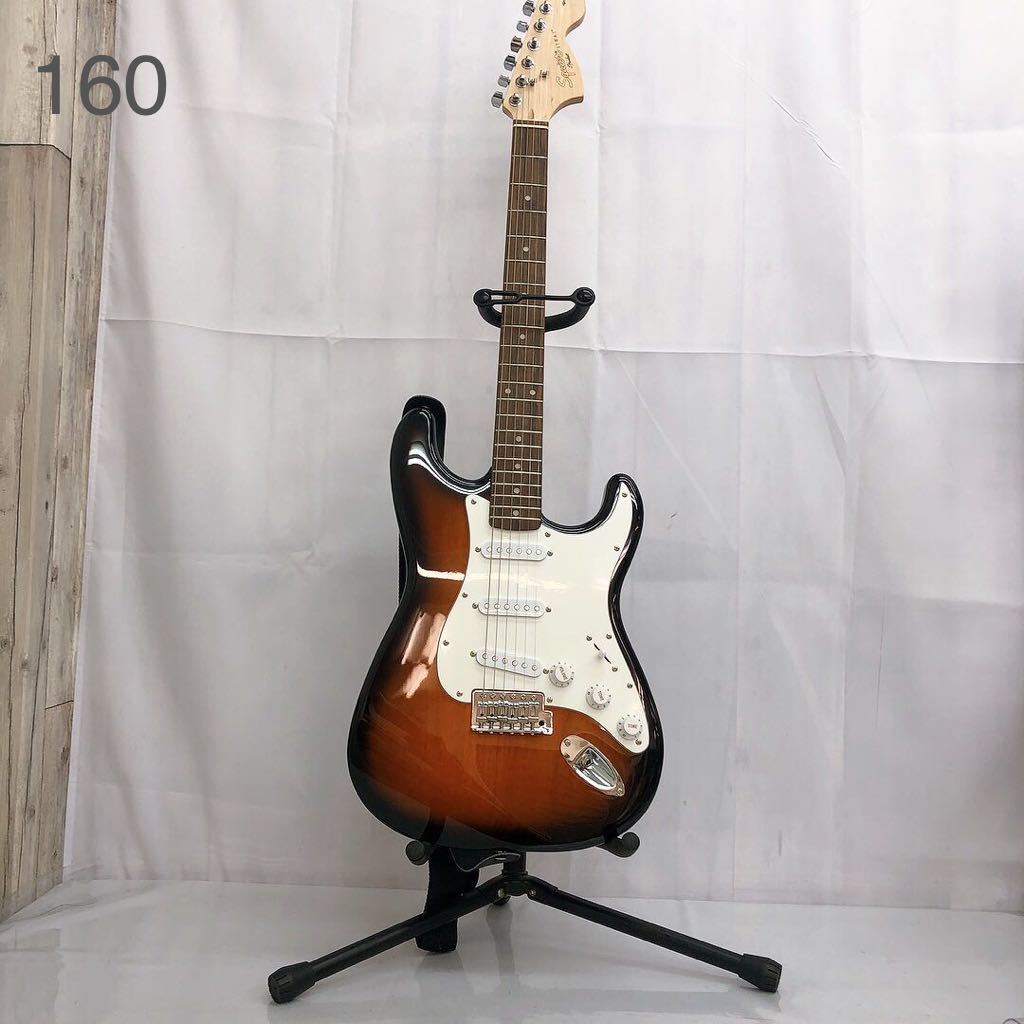 CU13 エレキギター Squier Strat Affinity ストラトキャスター タイプ 掛け紐付 中古 動作未確認