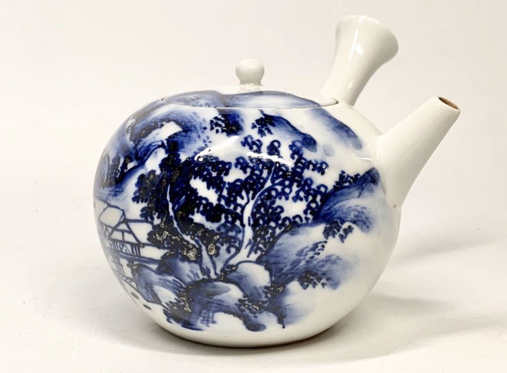 道八 染付 茶器 湯冷 煎茶道具 茶室 網目